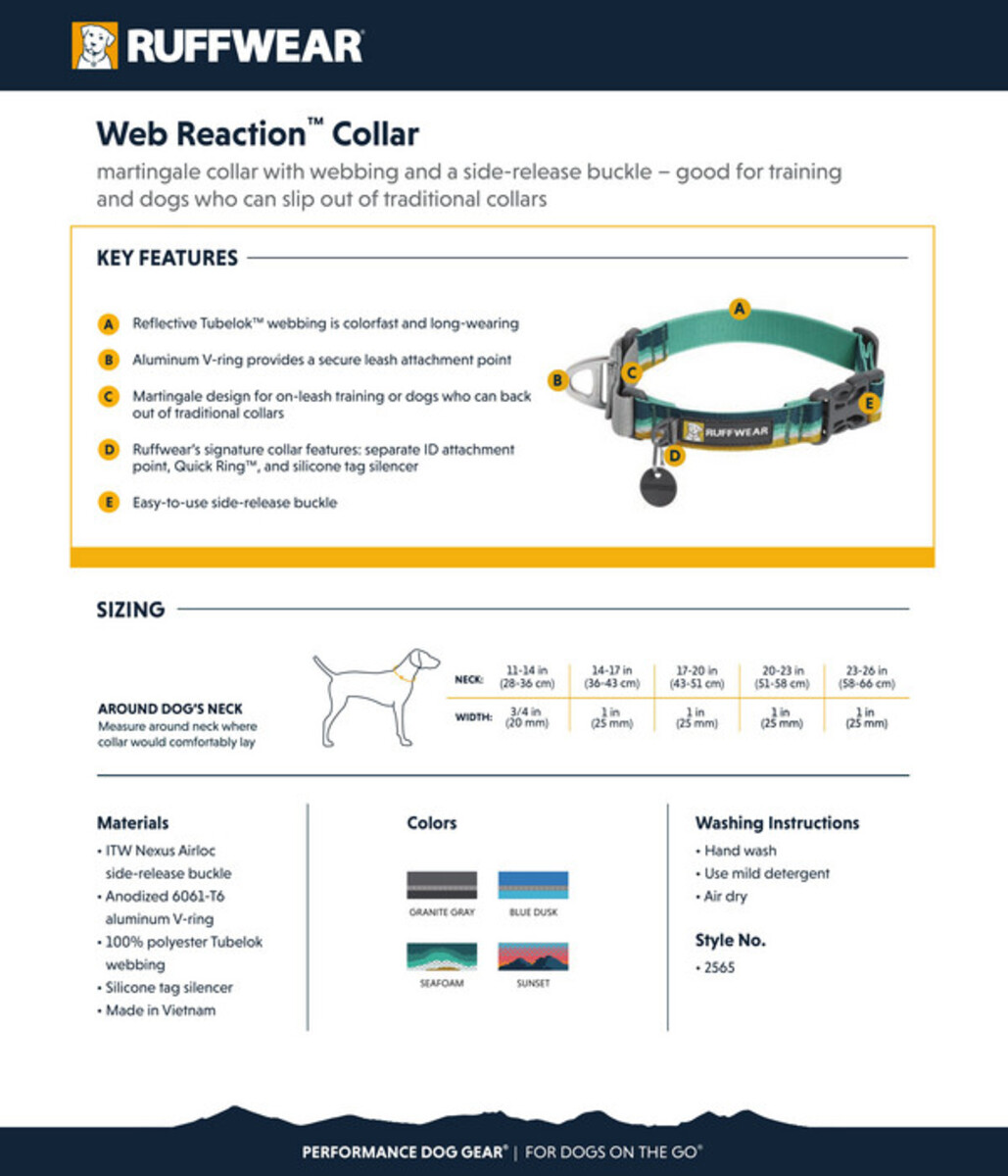 Bild 3 von RUFFWEAR® Hundehalsband Web Reaction™ River Rock Green, S