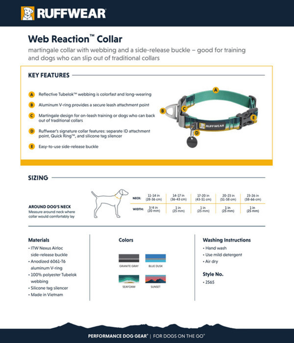 Bild 3 von RUFFWEAR® Hundehalsband Web Reaction™ River Rock Green, S