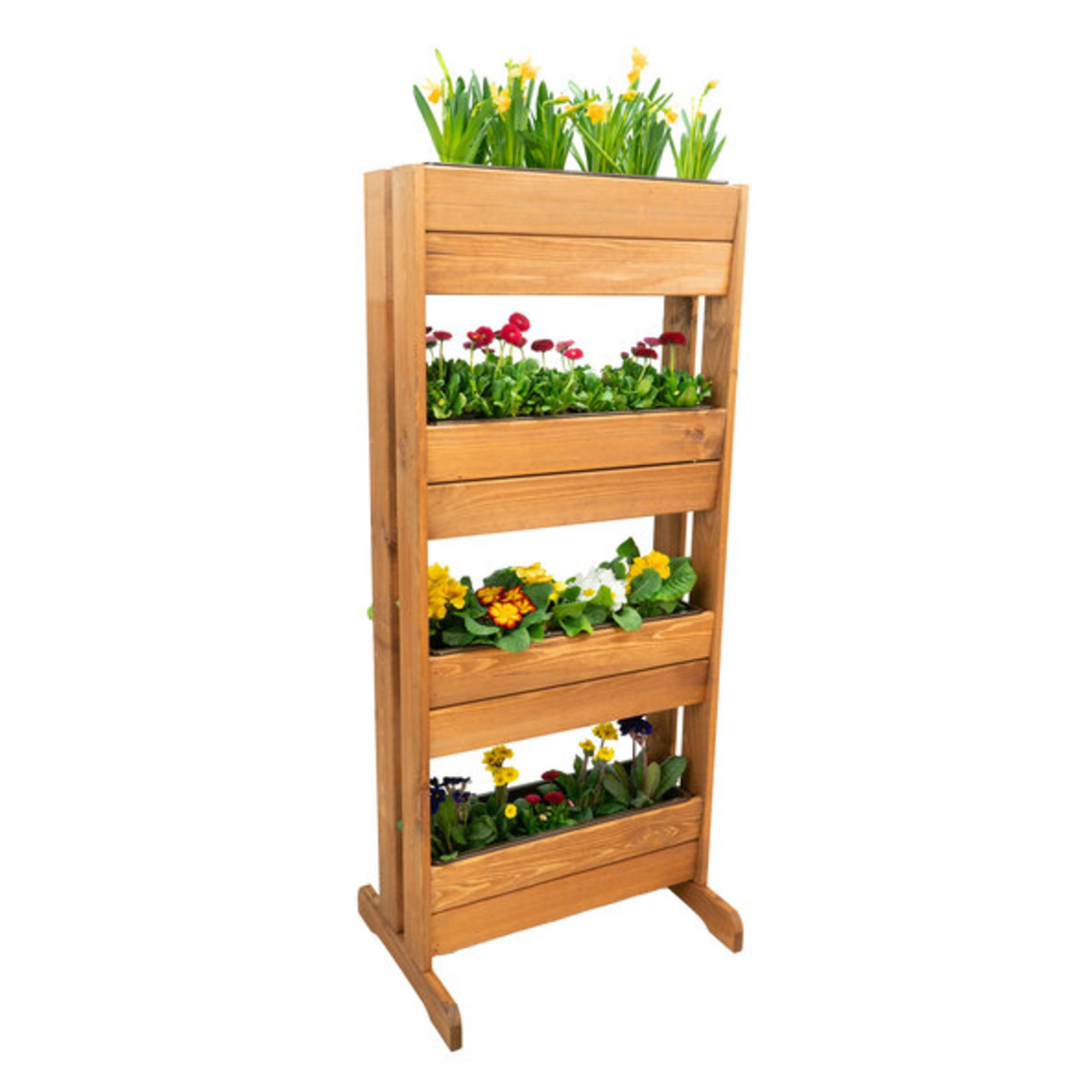 Bild 1 von Pflanzregal mit 4 Etagen, inkl. Kunststoff-Pflanzkästen, braun
