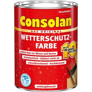 Consolan Wetterschutzfarbe Kaffeebraun Seidenglänzend 2,5 l