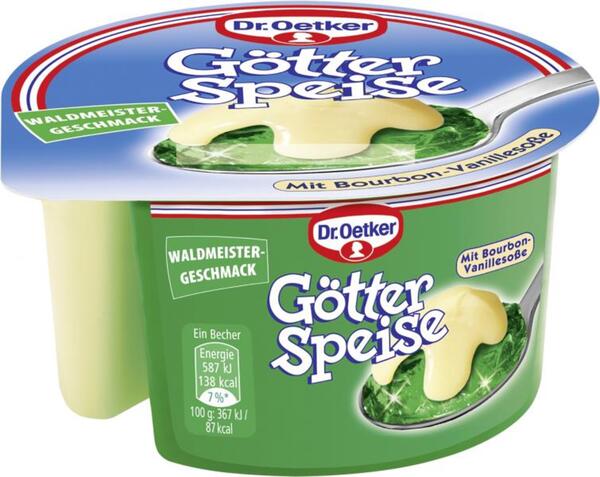 Bild 1 von Dr. Oetker Götterspeise Waldmeister & Vanillesauce