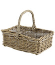 Bild 1 von Rattan-Korb mit Henkel, grau-braun, 40 x 28 x 30 cm