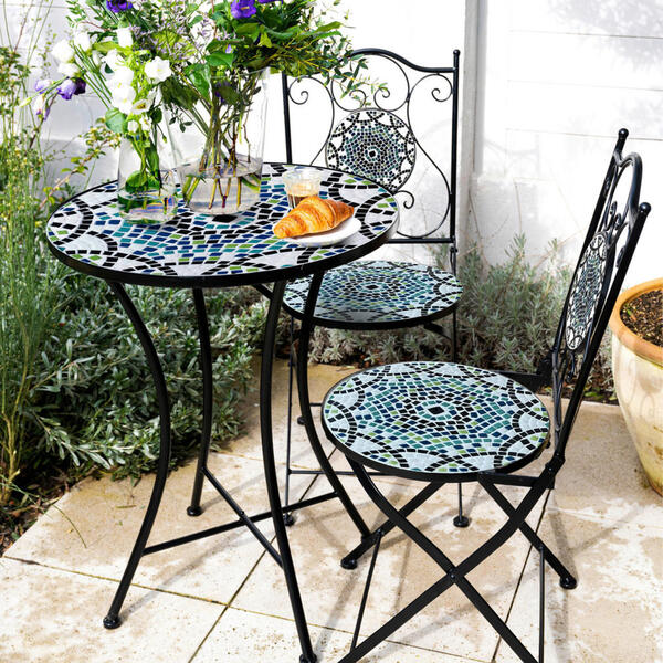 Bild 1 von AXI Outdoor Living Bistroset Amélie Mosaik multicolor Metall B/H/L: ca. 60x92x60 cm