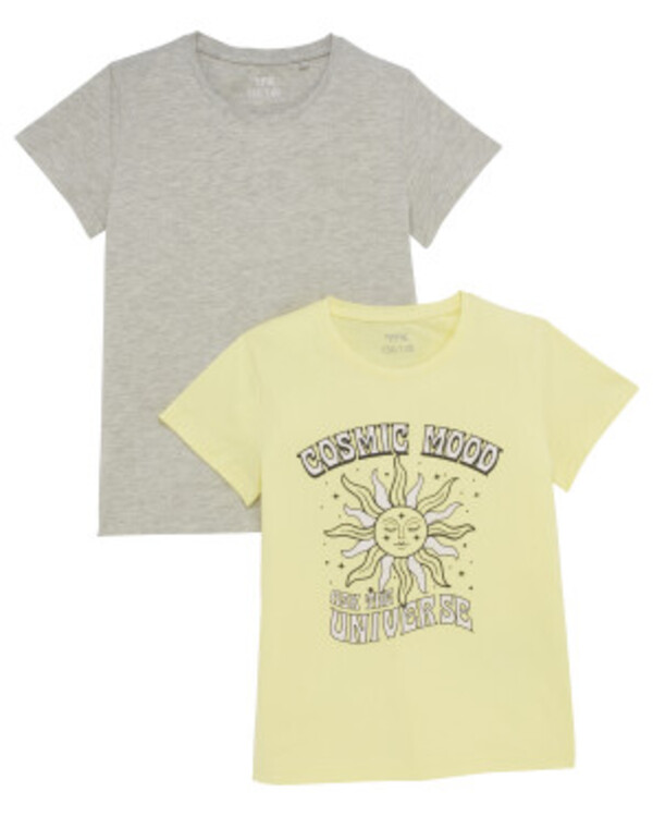 Bild 1 von T-Shirts Sonne, 2er-Pack, Y.F.K., grau/gelb