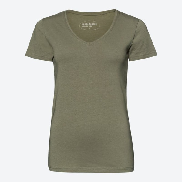 Bild 1 von Damen-T-Shirt mit V-Ausschnitt, Dark-green