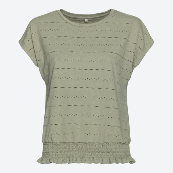 Bild 1 von Damen-T-Shirt mit Ajour-Muster, Green