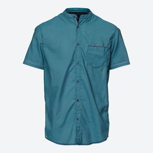 Herren-Hemd mit Mandarin-Kragen, Petrol