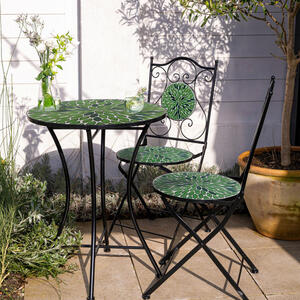 AXI Outdoor Living Bistroset Amélie Mosaik schwarz Metall B/H/L: ca. 60x92x60 cm