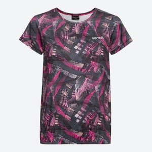 Damen-Funktions-T-Shirt mit Allover-Print, Pink