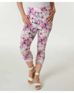 Leggings Blumenmuster, Janina, Caprilänge, Blumendruck