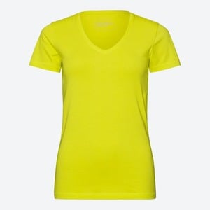 Damen-T-Shirt mit V-Ausschnitt, Yellow