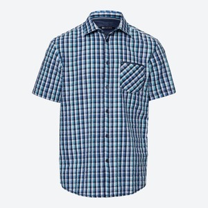 Kurzarm-Herren-Hemd in Seersucker-Qualität, Turquoise