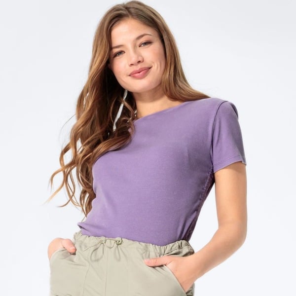 Bild 1 von Damen-T-Shirt mit Raffungen, Violet