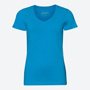 Damen-T-Shirt mit V-Ausschnitt, Blue