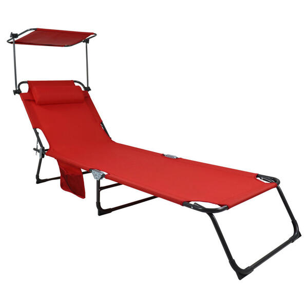 Bild 1 von VCM Sonnenliege Bindox rot Stahl B/H/L: ca. 55x24x185 cm