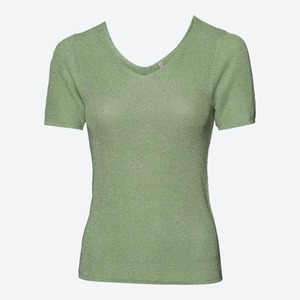 Damen-Strick-T-Shirt mit Lurex, Light-green