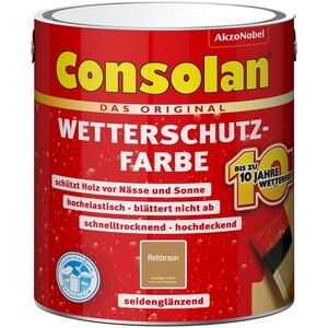 Consolan Wetterschutzfarbe Rehbraun Seidenglänzend 2,5 l