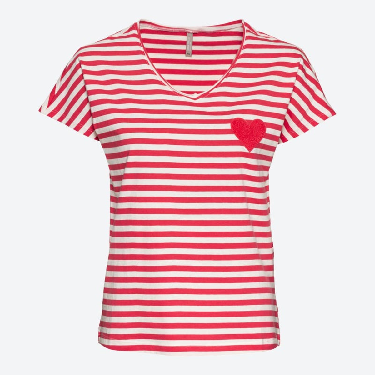Bild 1 von Damen-T-Shirt mit Streifenmuster, Red