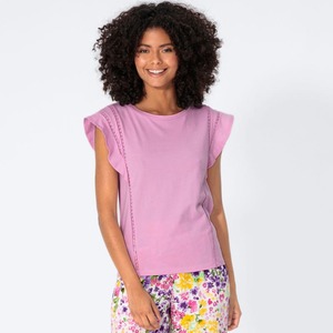 Damen-T-Shirt mit Flügelärmel, Violet