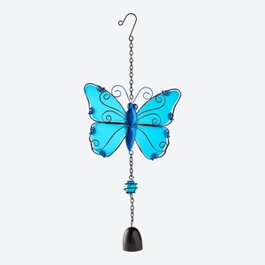 Windspiel mit Schmetterlings-Motiv, ca. 17x40cm, Blue