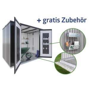 Biohort Geräteschrank SolidLine 230 Spezial Silber-Metallic BxT 230 x 155 cm