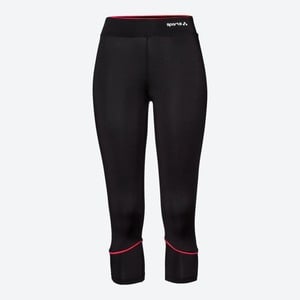 Damen-Sportleggings mit Kontrast-Papsel, Black