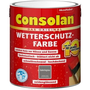 Consolan Wetterschutzfarbe Galeriegrau Seidenglänzend 2,5 l