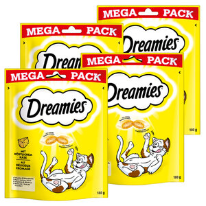 DREAMIES Portionsbeutel Mega Pack mit Käse 180g - 4er Set