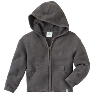 Jungen Strickjacke mit Kapuze DUNKELGRAU