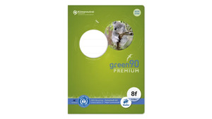 Ursus Green Premium Heft A5 16 Blatt Lineatur 8f - 5x7 rautiert mit Rand