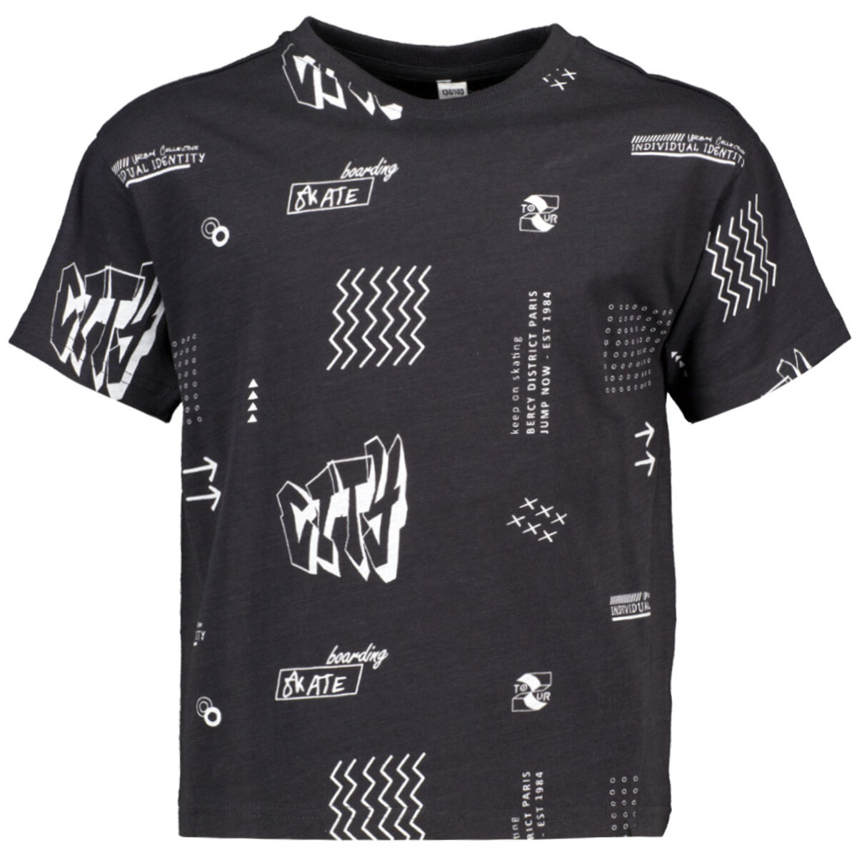 Bild 1 von Jungen-T-Shirt Kurze Ärmel, Schwarz, 134/140