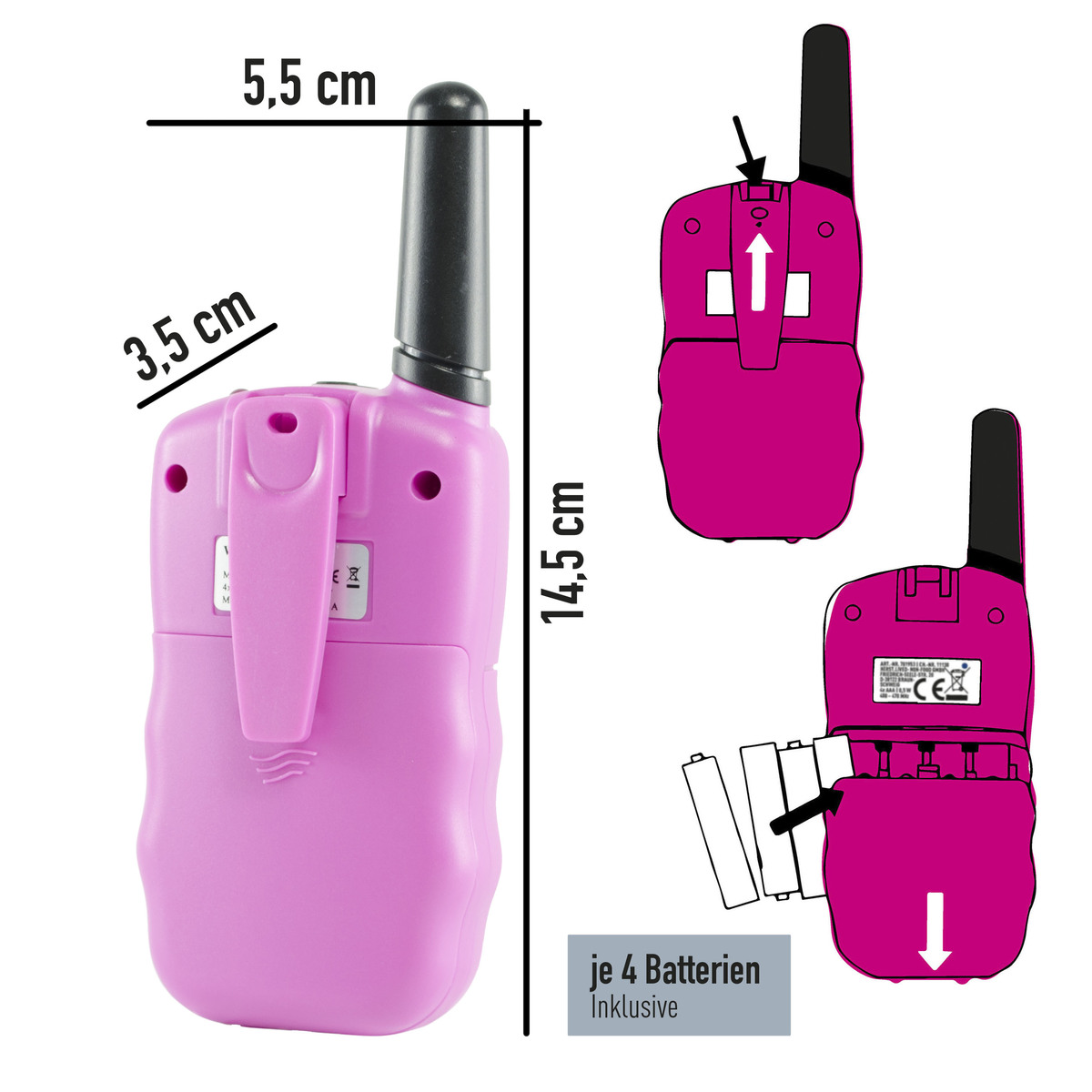 Bild 3 von X4-TECH Walkie Talkie 2er Set pink