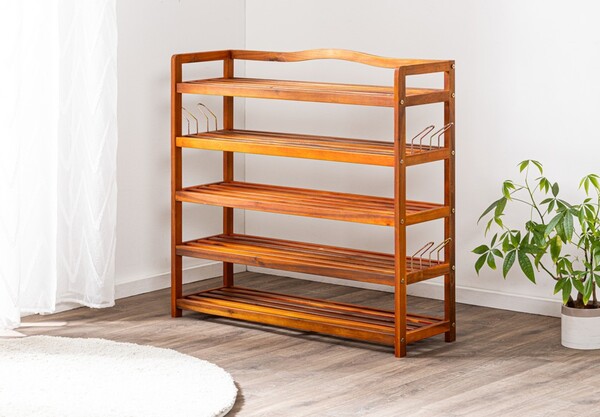 Bild 3 von HC Home & Living Schuhregal Akazie 5 Etagen 94 x 82 x 26cm braun