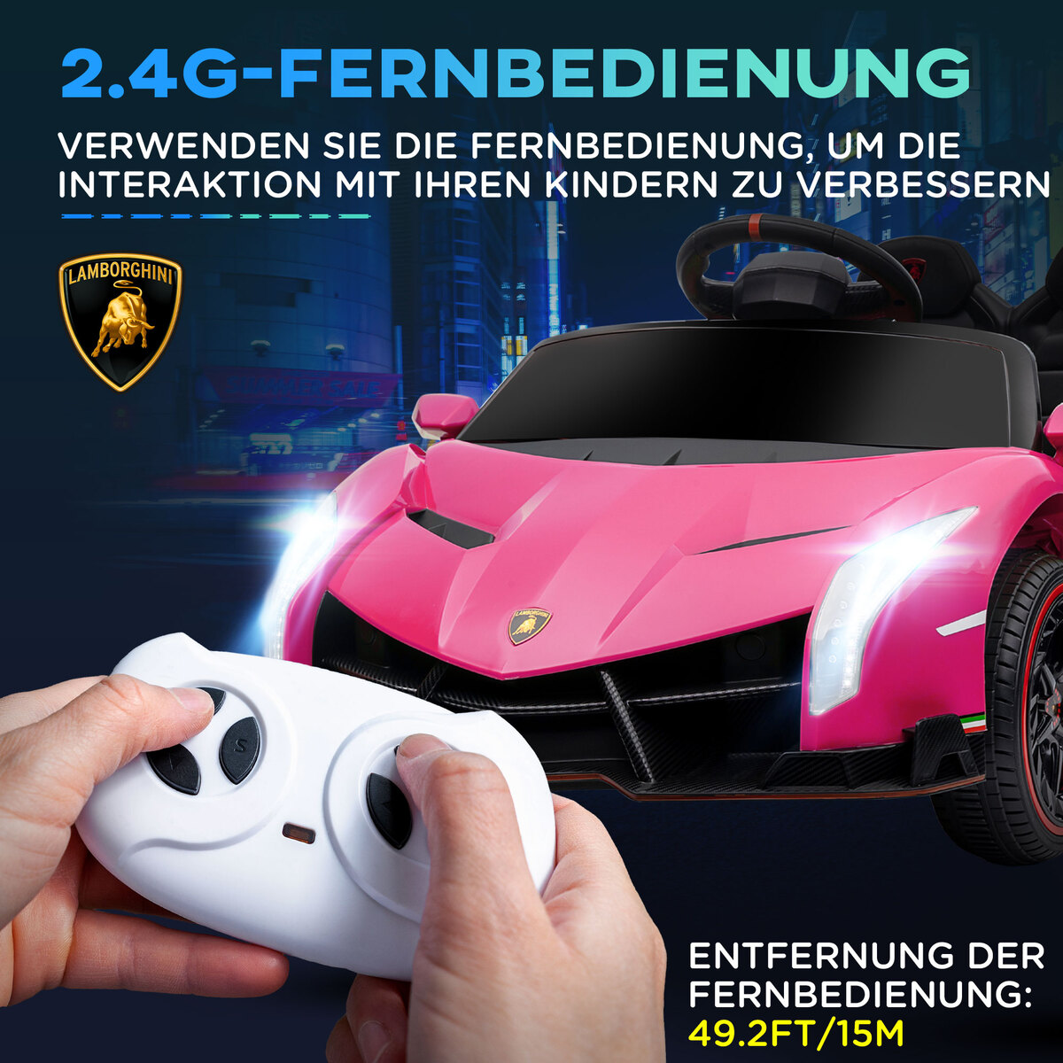 Bild 4 von HOMCOM Kinder Elektroauto Kinderauto mit Anzeige, Fernbedienung, Bluetooth