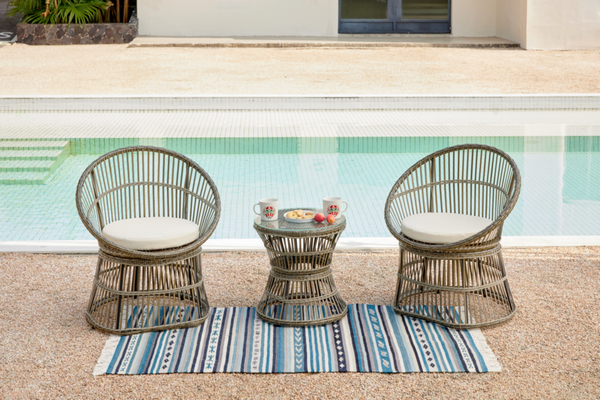 Bild 1 von Happy Home 3 tlg. Garten Set mit Sitzkissen HGS49-BEI in Rattan Beige