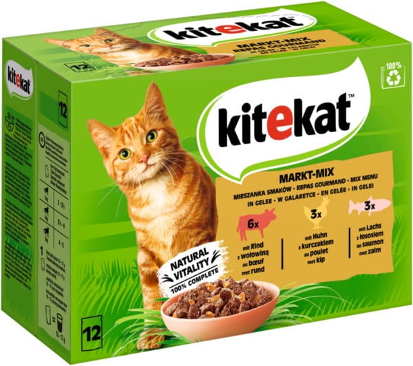 Bild 1 von KITEKAT Portionsbeutel Multipack Markt-Mix in Gelee 12 x 85g