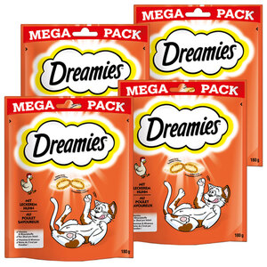 DREAMIES Portionsbeutel Mega Pack mit Huhn 180g - 4er Set