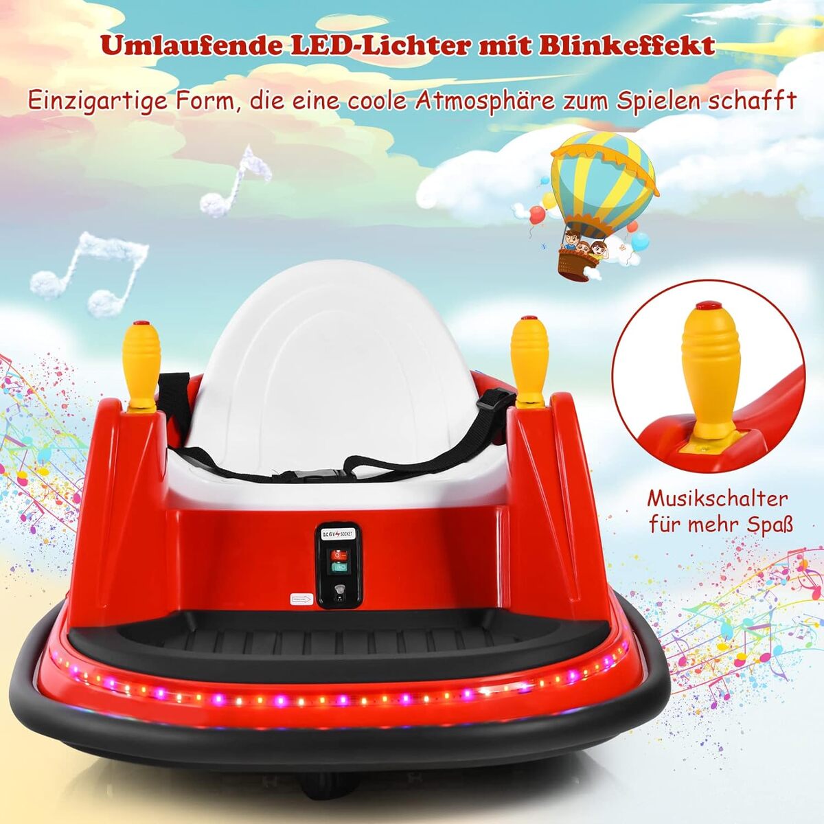 Bild 3 von 6V Aufsitz Autoscooter mit bunten Lichtern und Musik