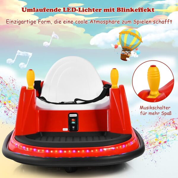 Bild 3 von 6V Aufsitz Autoscooter mit bunten Lichtern und Musik