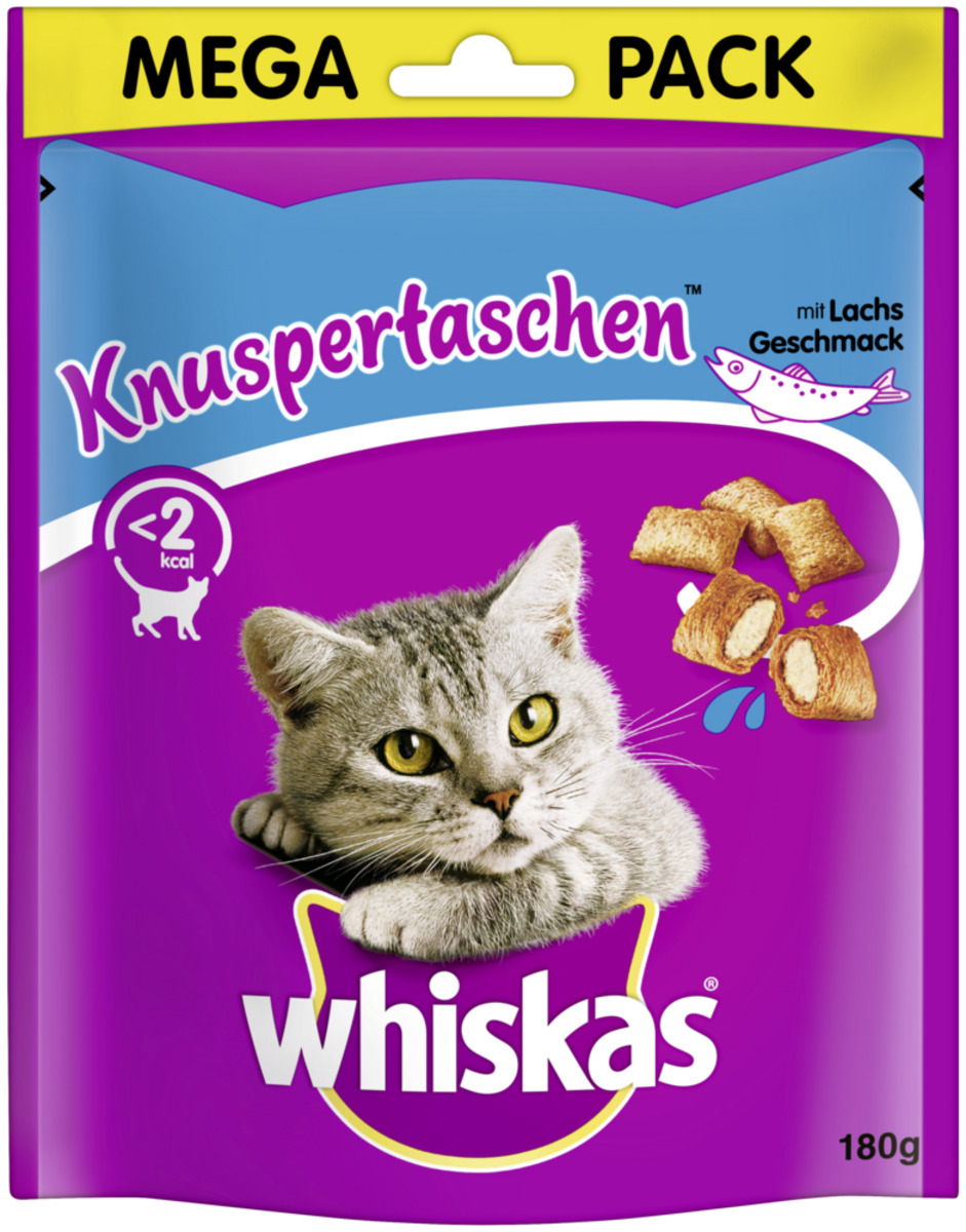 Bild 2 von WHISKAS KNUSPERTASCHEN™ Beutel mit Lachs 180g - 4er Set