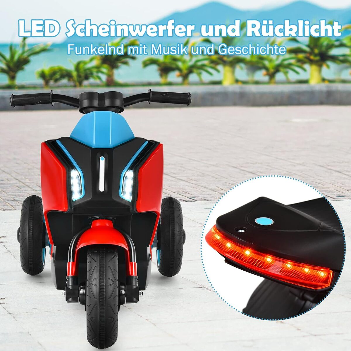Bild 2 von 6V Kinder Elektro Motorrad mit Musik, Hupe und Scheinwerfer