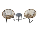 Bild 2 von Happy Home 3 tlg. Garten Set mit Sitzkissen HGS50-BEI in Rattan braun