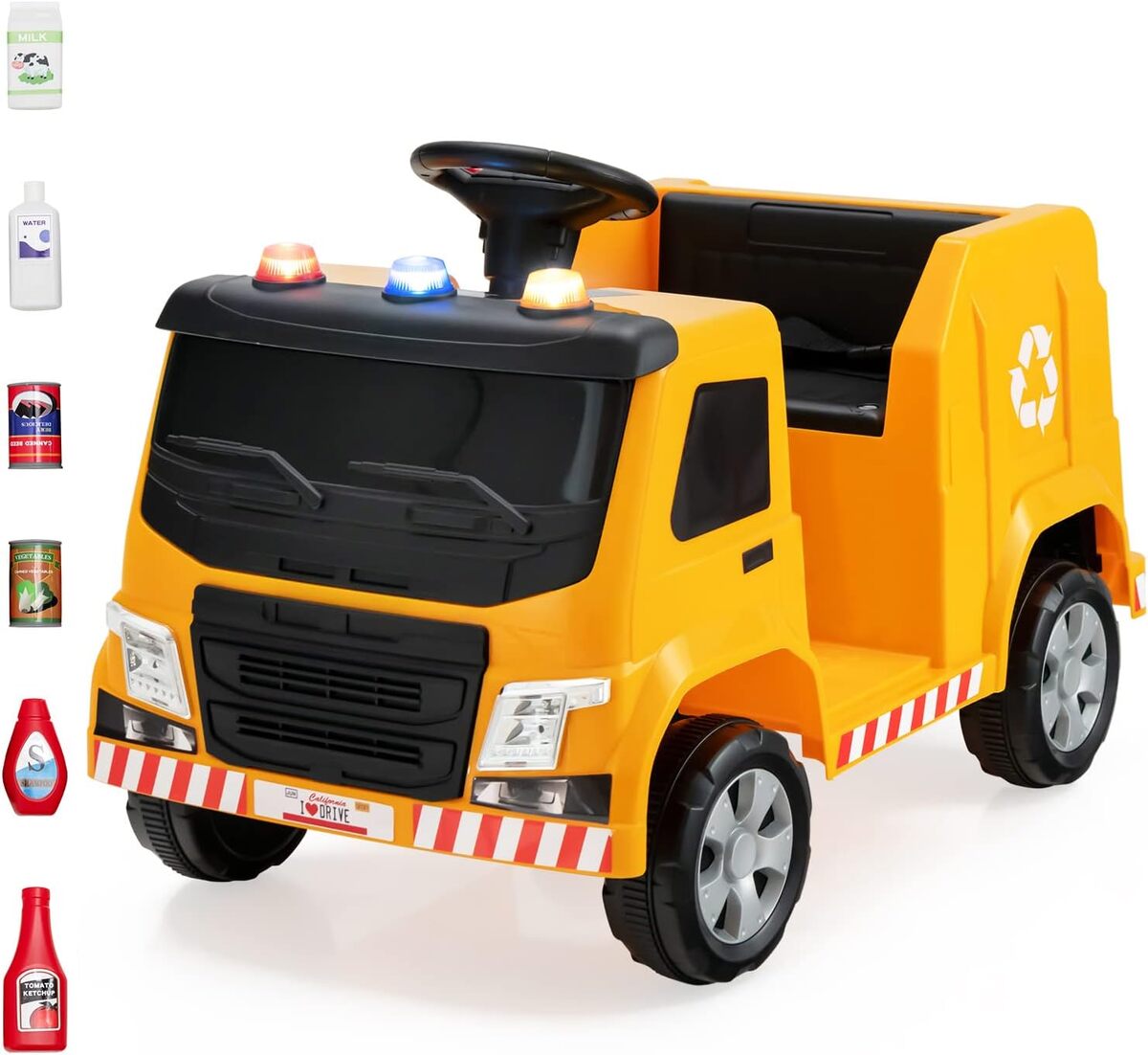 Bild 1 von 12V Kinder Aufsitz Müllwagen mit Musik, Hupen und Licht