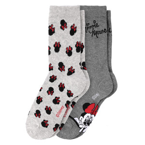 2 Paar Minnie Maus Socken im Set GRAU / HELLGRAU