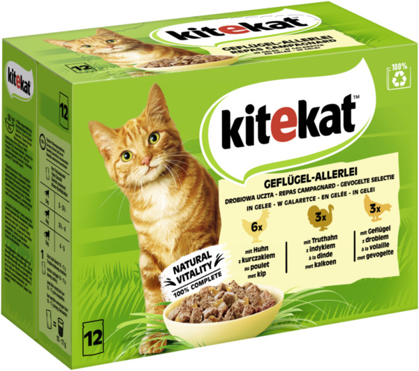 Bild 1 von KITEKAT Portionsbeutel Multipack Geflügel-Allerlei in Gelee 12 x 85g