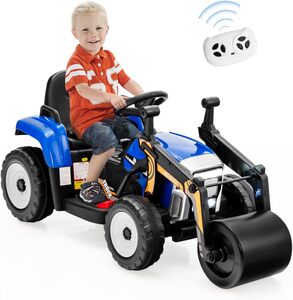 12V Kinder Walze mit Musik, Hupen und Scheinwerfer