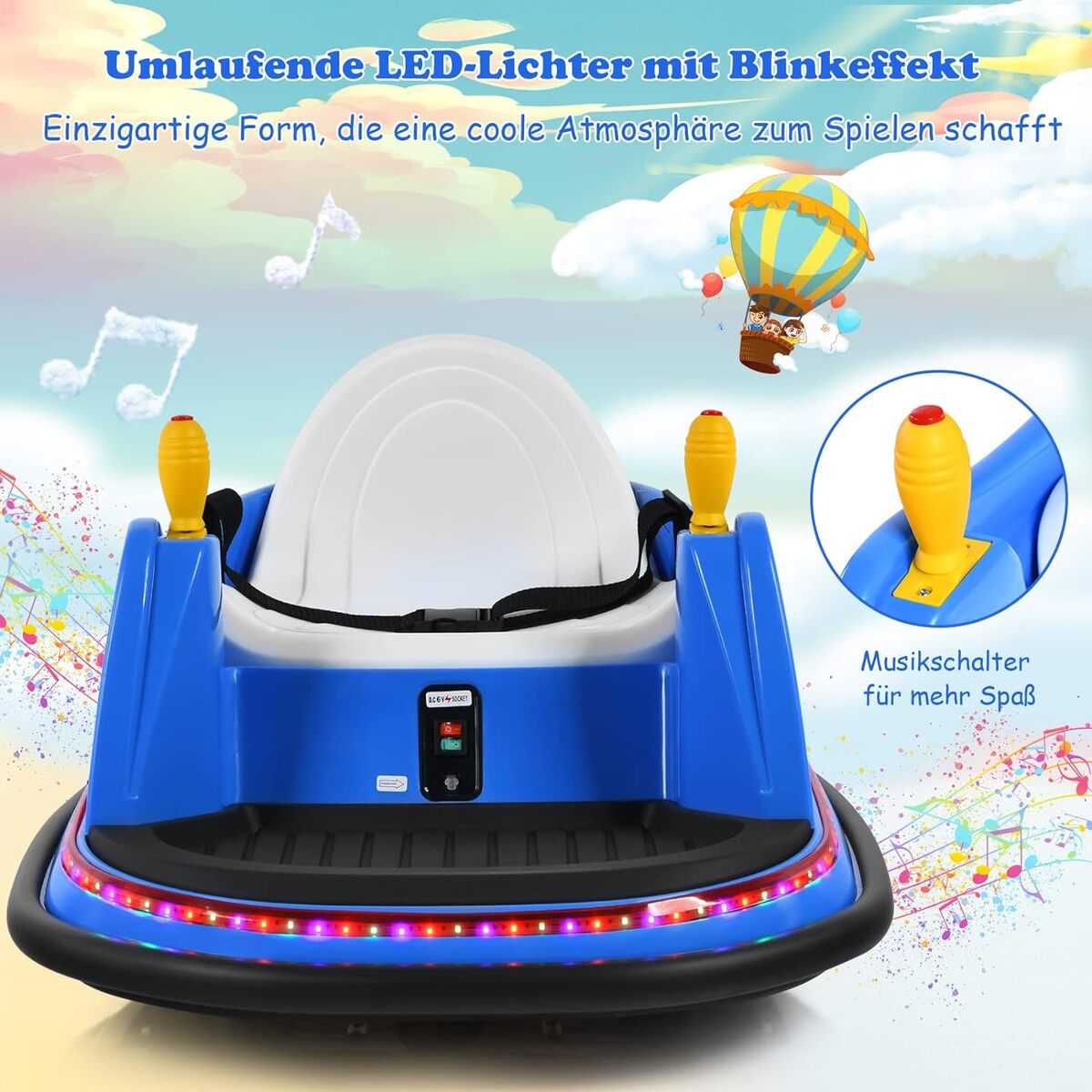 Bild 3 von 6V Aufsitz Autoscooter mit bunten Lichtern und Musik