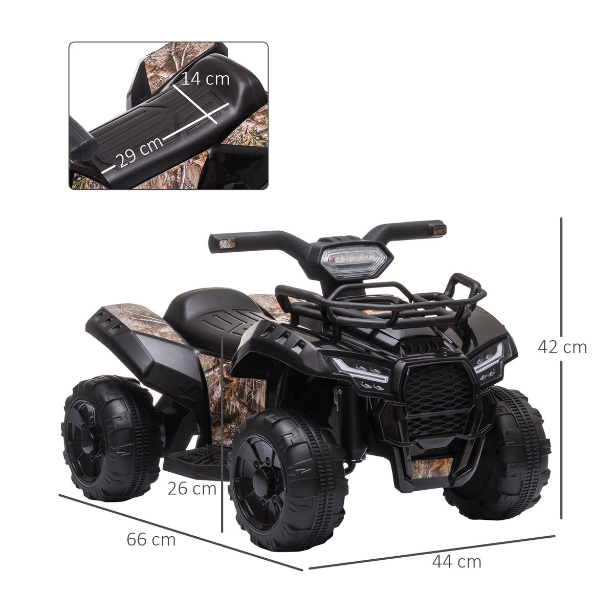 Bild 3 von HOMCOM Mini Elektro-Quad Kinder Elektro ATV Kinderwagen Kinderauto Schwarz