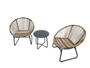 Bild 3 von Happy Home 3 tlg. Garten Set mit Sitzkissen HGS50-BEI in Rattan braun