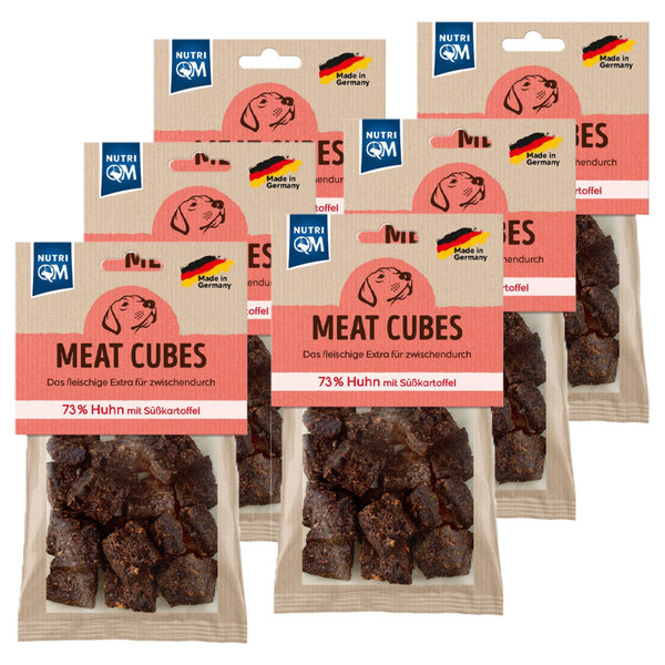 Bild 1 von NutriQM Meat Cubes mit Huhn & Süßkartoffel, 100 gr. - 6er Set